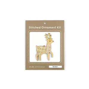 Embroidered Reindeer Ornament Kit by Kiriki