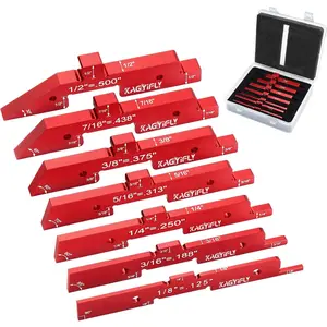 7pcs Aluminum Precision Setup Blocks Height Gauge Set Router Table Setup Bars for Router Table Saw Accessories Woodworking, Each Block has Different Thickness
