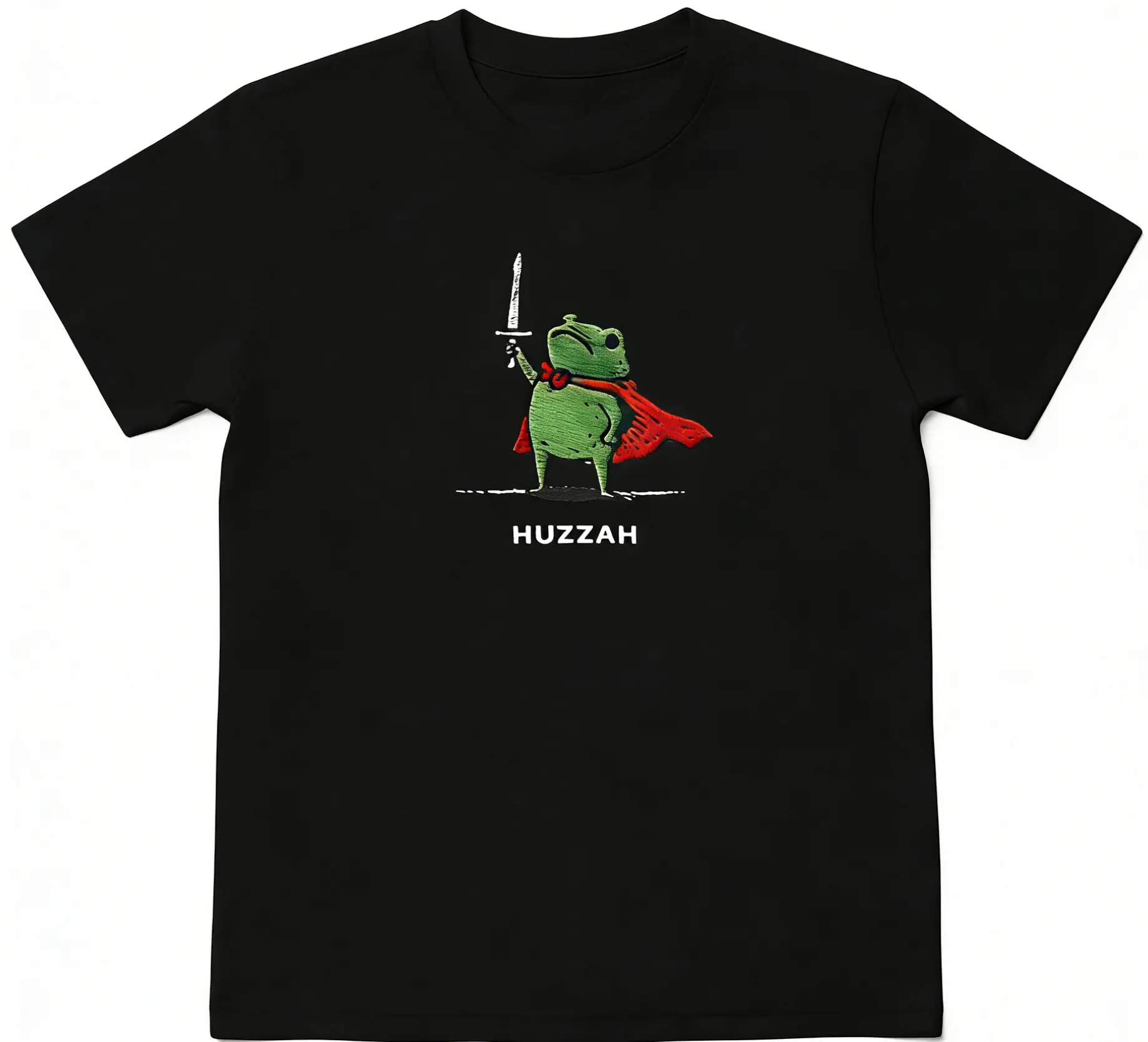 Huzzah Frog Renaissance graphic tees Faire Frog Funny DnD shirt Medieval Fantasy Gamer Gift y2k cotton fashion Streetwear Comfort Shortsleeve Casual Top Trending