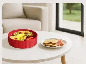 Microwave Safe Tortilla Warmer with Vented Lid 8.5 * 2.5 inch Easy-Lift Handle Stackable Design Textured Edge for Easy Grip Keep Tortillas Warm & Fresh