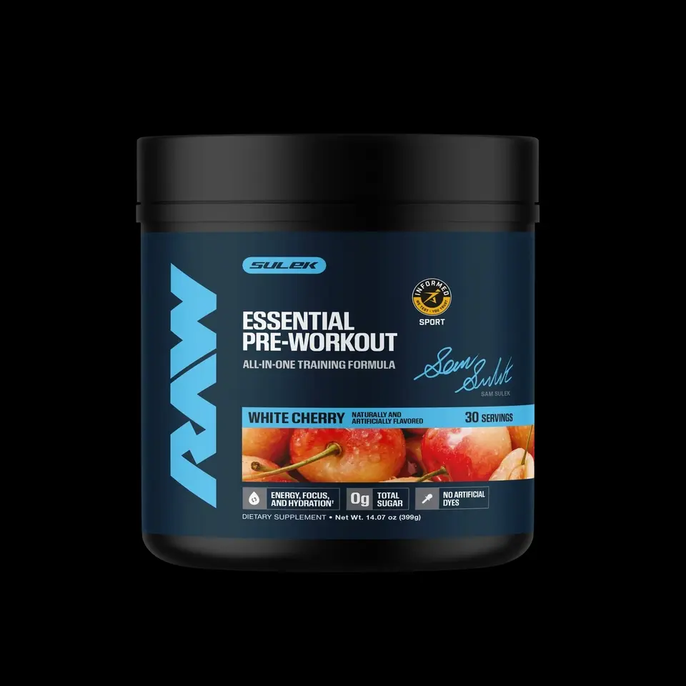 RAW Nutrition Essential Pre - Chris Bumstead Pre Workout Formula, Sports Nutrition Pre-Workout Powders | Men & Womens Drink, Energy Powder for Working Out