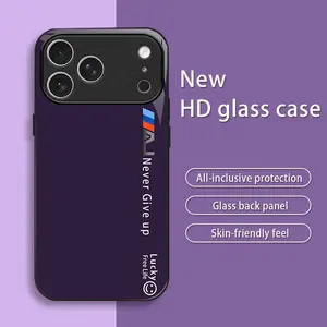 Suitable for [iPhone 17 Pro Max] "Never Give Up" Liquid Glass Phone Case — Ultra-Thin, Drop-Resistant, Scratch-Proof, Light Luxury Business Style — Acrylic Material — Trendy & Fashionable 996