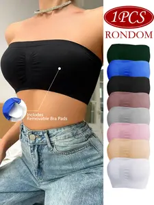 Women's Daily Wireless Bra, Removable Pads, Strapless Backless Design, Comfortable & Breathable, Perfect for Everyday Wear
