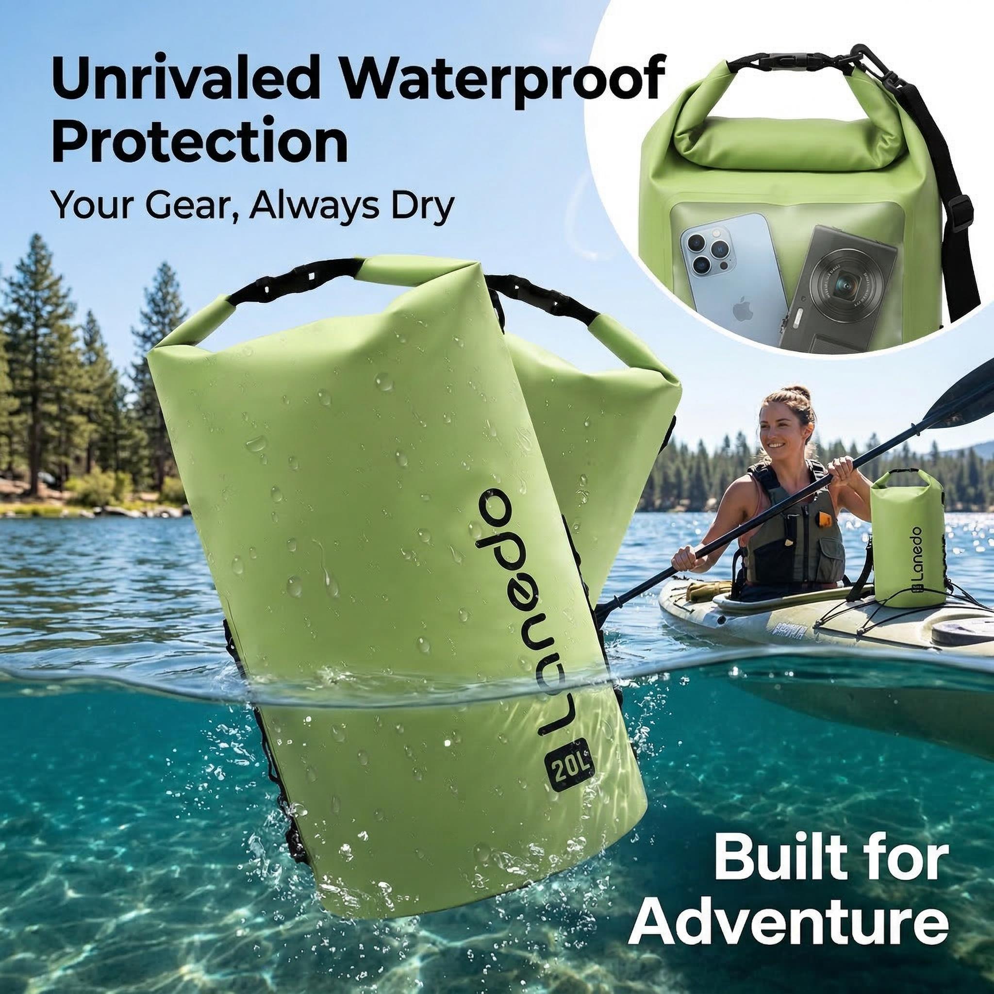 20L/30L Dry Bag Large Waterproof Bag Roll-Top Heavy Duty Fishing Duffel Bag with Durable Straps for Kayaking Paddle boarding Boating Rafting Fishing