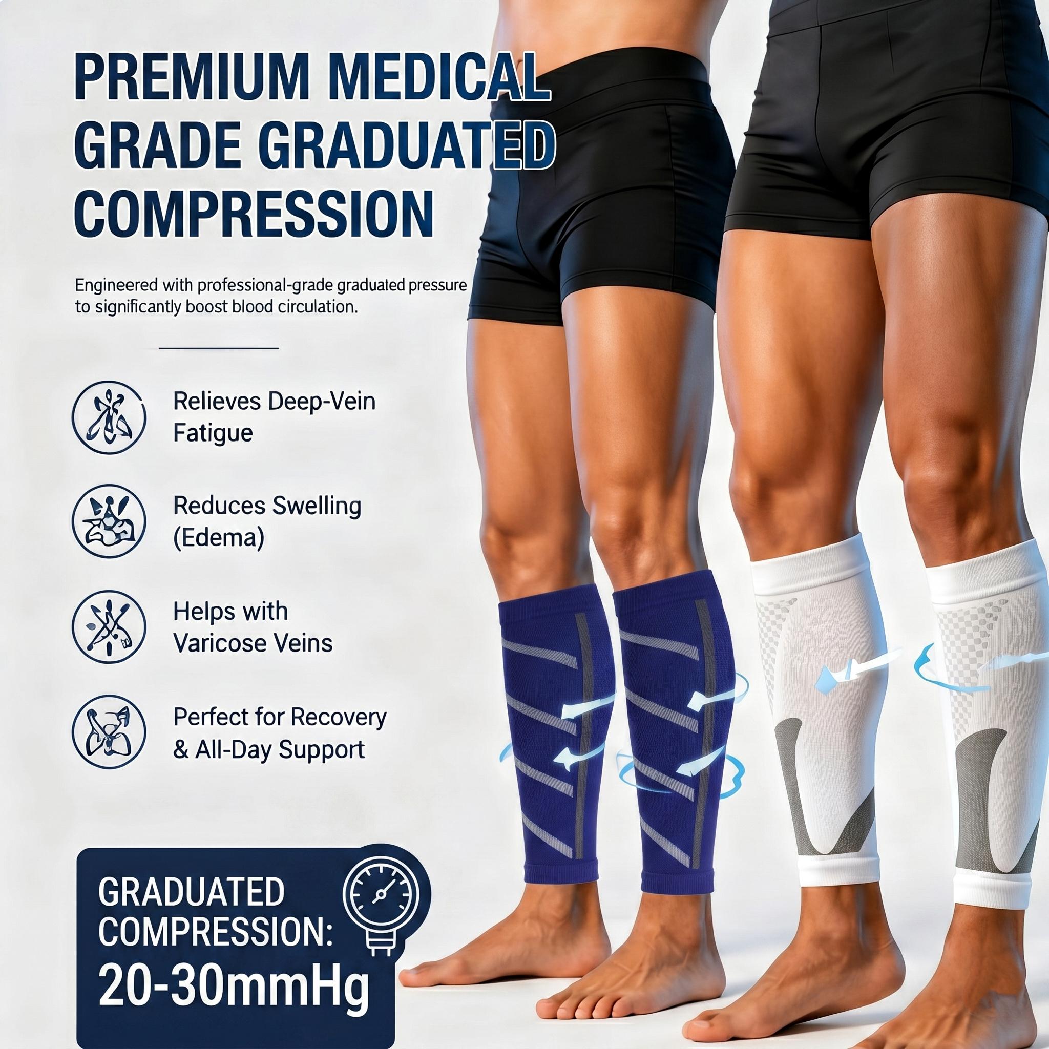 Unisex Mid Calf Leg Compression Sleeves (3-Pair) - Soft, Breathable, High Elasticity, Non-Slip Leg Protector for Softball, Lifestyle Use, 99-220lbs Flexible Fit, Running Support, Shin Splints Relief, Sports Sleeve,sohochic