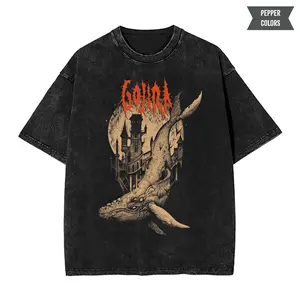 Gojira Moonlit Castle Tee, Whale of the Abyss Shirt, Gojira Night Fortress T-Shirt, Streetwear Vintage Tee, Unisex Gift For Menswear Womenswear Streetwear