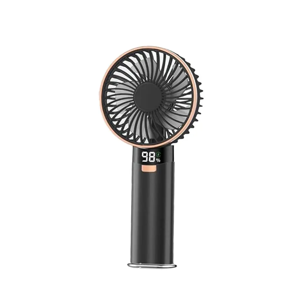 Ultra-Portable 6-Blade Cooling Fan: LED Display, 6-Speed Adjustable, Foldable & Rechargeable for Summer Heat Relief quiet fan