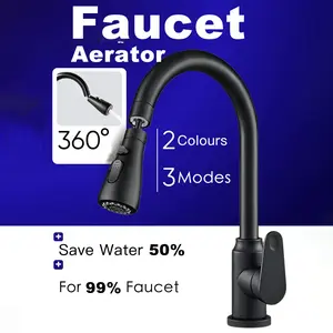 360° Splashproof Rotating Faucet, Kitchen Sink Accessories, Easy Installation, PVC Extensible Nozzle, 3 Modes, rotatable rotary faucet, Bathroom Water Tap