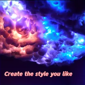 K-16ft 3D thunder cloud LED light-USB powered wireless hiking, multi-color music sync wall decor for bedroom, game room & party-45