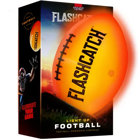 FLASHCATCH LED Glow-Up Football - Official Size 6, Stand-Out Lighting, Illuminate Function, Visibility Boost, Outdoor Night Sports Toy Ball for Games