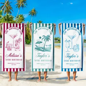 Custom Birthday Trip Beach Towel, Coastal Trip, Custom Beach Towel, Birthday Trip Towel ,Birthday Gift for Mom,Vacation/Birthday Gift Idea