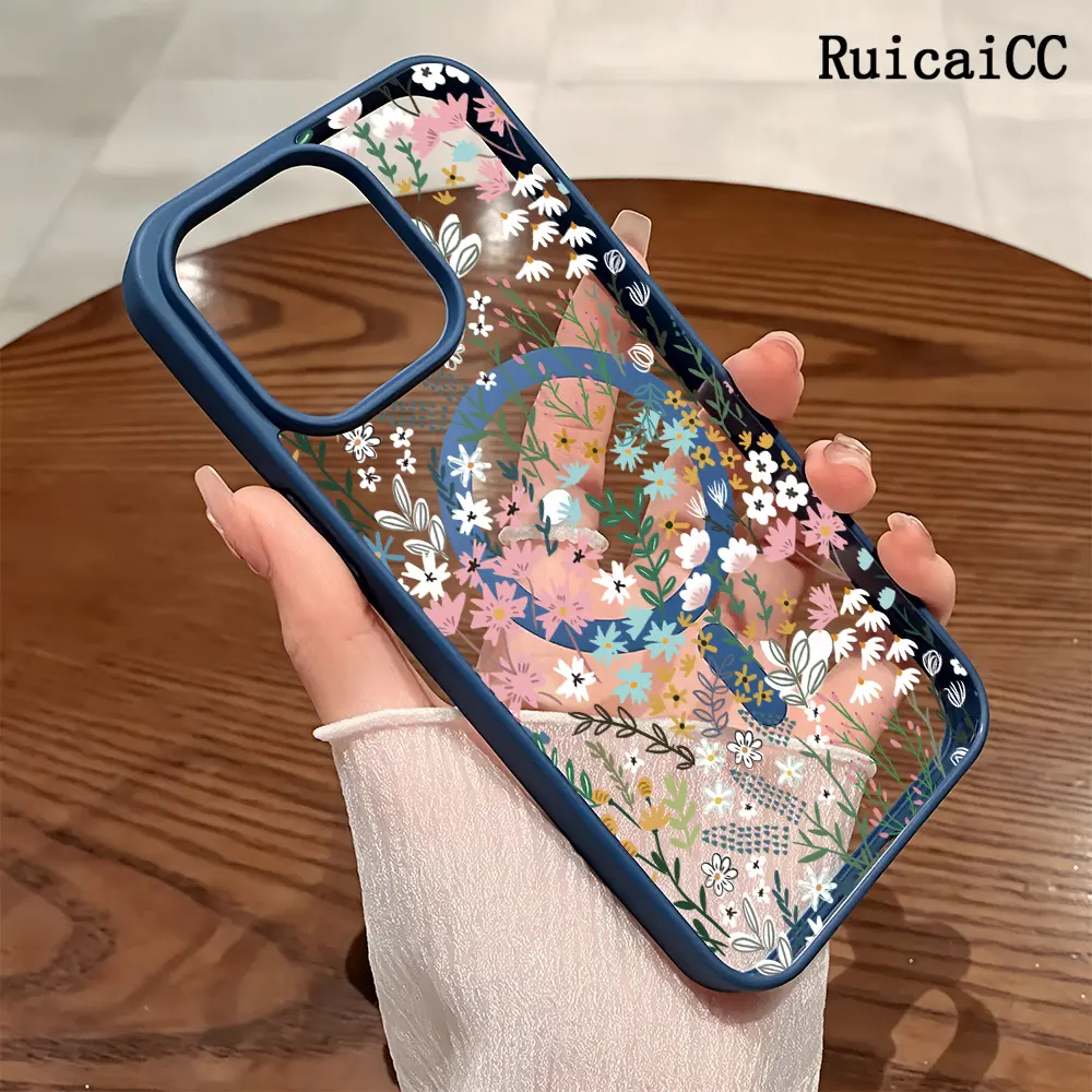 Premium Magnetic Phone Cases for iPhone11/12/13/14/15/16//17/Air/promax/Plus Fresh Wildflower Floral 2k cased MagSafe Ready, Anti-Fall, Springtok and Ultra-Thin Design| Perfect for Everyday Use Screen Protector Resistance