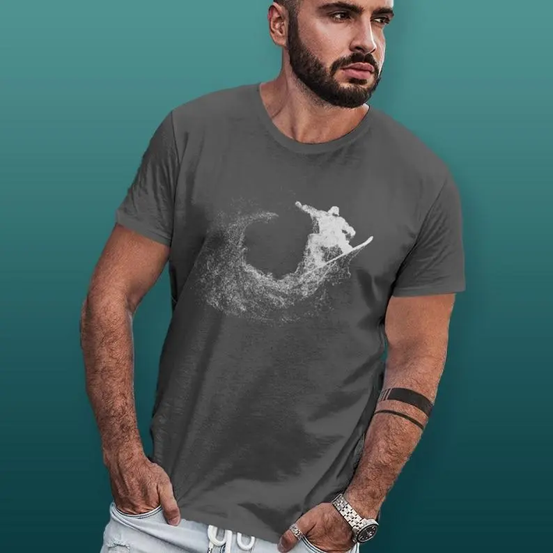Particle Dot Snowboarder T-Shirt | Winter Sports Snowboarding Ski Skiing Snow Gift | Printed In-House