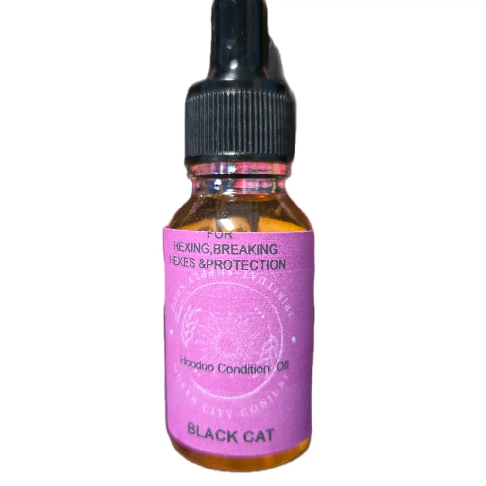 Black Cat Spiritual Oil - Hex Breaking & Jinx Removal Conjure Oil