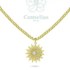 Chain with Sunflower Pendant 20 Inches Long Model Jewelry Accessory cod 1147379