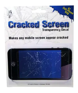 Cracked Screen Decal for Smartphone Accessories - Peelable and Trimmable Screen Protector
