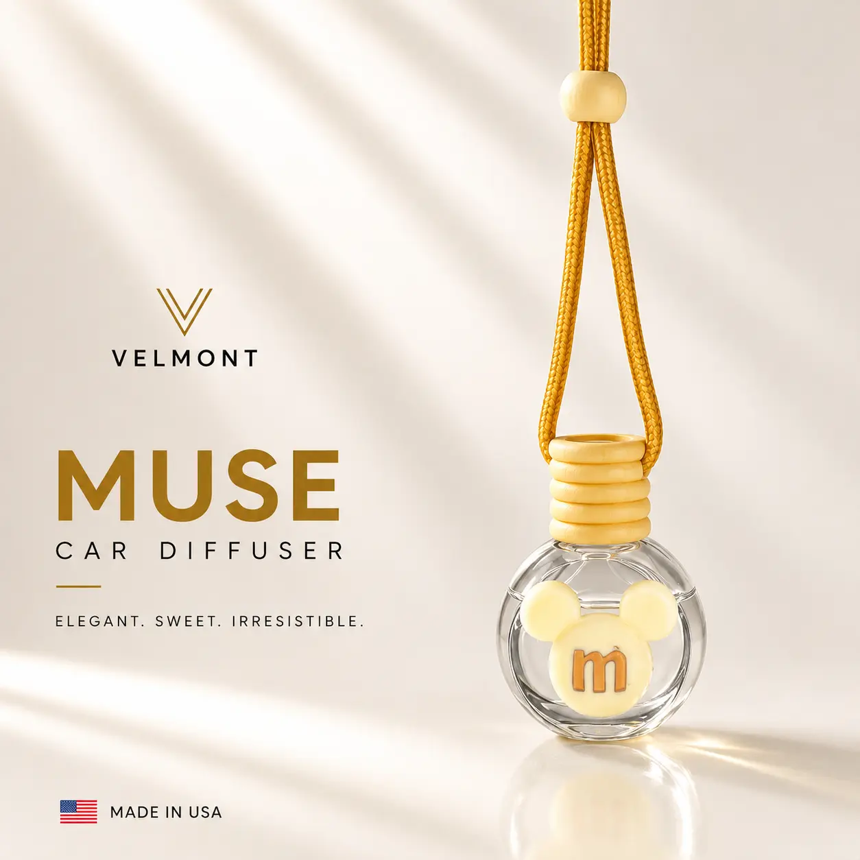 VELMONT Bloom Car Air Freshener – Premium Essential Oil-Infused Hanging Car Diffuser, Long-Lasting Luxury Fragrance & Odor Eliminator for Car Interior Accessories