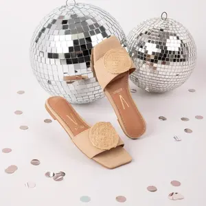 Viti Woven Coil Sandals - Natural Beige Boho Chic Vibes with Square Toe & Breathable Woven Design for Summer Comfort Casual Walking Shoes for Women