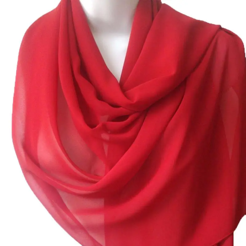 Red Long Sheer Chiffon Scarf  21" x 60"  2133