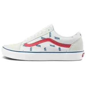 Vans Old Skool 'All Over Logo' - White Sneakers - Size 10M