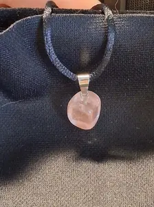 Refined Stone Pendant – Silk Rope Necklace