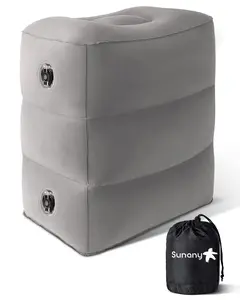 Sunany Inflatable Foot Rest Pillow for Travel, Kids/Adults Airplane Travel Pillow-Adjustable Height Cushions,for Kids to Sleep While Traveling,Suitable for Office, Home and Any Travell