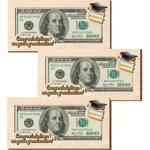 Graduation Themed Wooden Money Holder, 1 Count Creative Graduation Cap & Money Pattern Desktop Ornament, Graduation Party Decoration Supplies