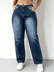 Women's versatile mid waist denim stretch straight leg jeans,simple style multi-pocket denim trousers for women,YLD01classic women's pants, daily urban fashion wear