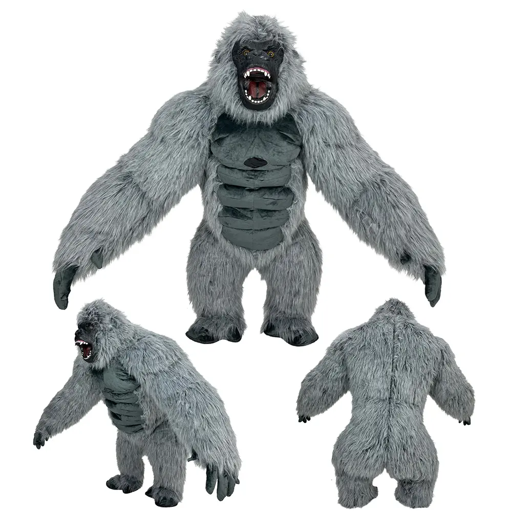Men's Giant 2.6m Gorilla Inflatable Plush Costume - Funny Menswear with Breathable Mesh Fabric, Adjustable Strap, All Seasons Outfits for Halloween & Cosplay Parties Clothes Aesthetics