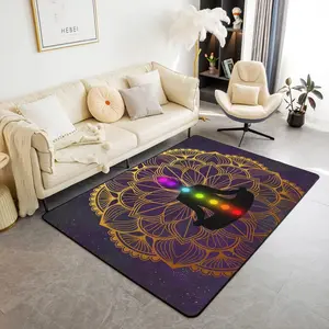 Chakra Area Rug,Boho Mandala Rugs for Living Room Bedroom,Zen Spiritual Super Cozy Decorative Carpet,Home Decor Bedroom Accent Rug