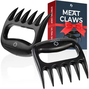 Black Meat Shredder Claws - Bear Claw for Shredding Meat - Claws for Pulled Pork, Chicken Shredder Tool -  for BBQ Gifts