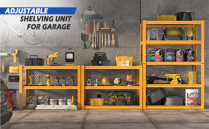 Raybee Furniture 40" W Garage Shelving, Heavy Duty Storage Shelves, Load 2000LBS, Adjustable 5 Tier Wire Metal Shelves for Industrial Use