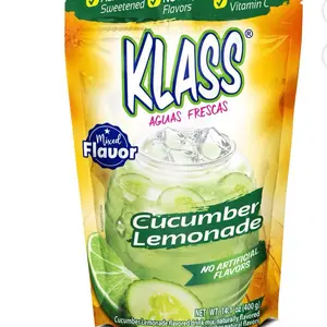 Klass Aguas Frescas Cucumber Limeade with Vitamin C Multiserve Powdered Drink Mix 14.1oz No Artificial Flavors
