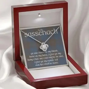 Message Necklace, Outlander Gifts, To My Sassenach, Outlander Jewelry, My Sassenach, Celtic Love Knot Necklace, Christmas Gift gift idea, Birthday Gift Box, New Year Gift. To my Family, Friend Message Card Necklace. Gift message