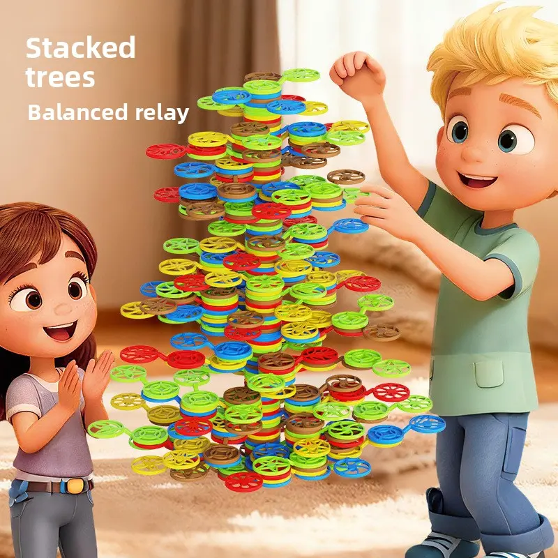 SKYQITIAN Balance Stacking Tree Blocks - Toddler Gifts, Early Education Parent-Child Toy for Building Focus and Thinking Skills, Block Tower Game, Stacking Block Game