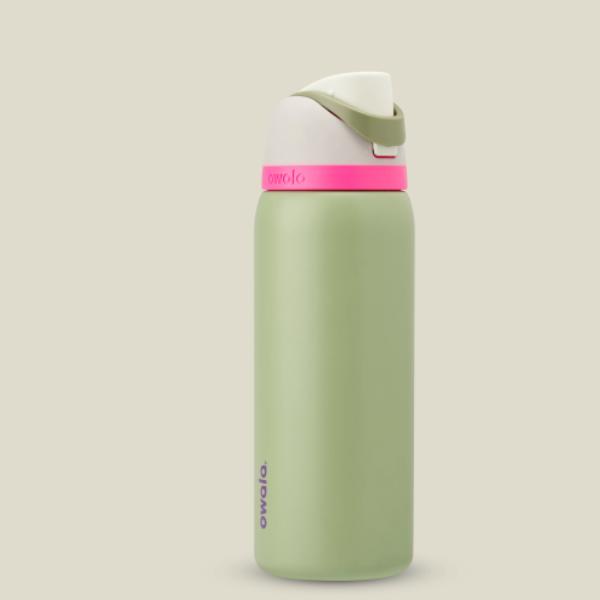 Owala FreeSip 24oz Neo Sage On Stainless Steel Insulated Water Bottle Portable Flask Tumbler Mug for Long Days & Trips