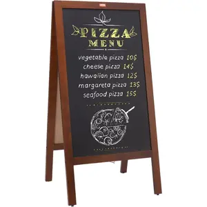 VEVOR A Frame Chalkboard Sign, Double - Sided Sidewalk Signs, Freestanding Vintage Wooden Chalk Board with Chalks Magnetic Eraser, Rustic Brown Outdoor Sandwich Board, 20x40, Kitchen Home WeddingVEVOR Super Brand Day