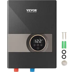 VEVOR Tankless Electric Water Heater, 27kW Instant Hot Water Heater Under Sink, On Demand for Bathroom, Kitchen, Office with LCD Touch Screen, Child Security Lock, Space-Saving, 240V BlackVEVOR Super Brand Day