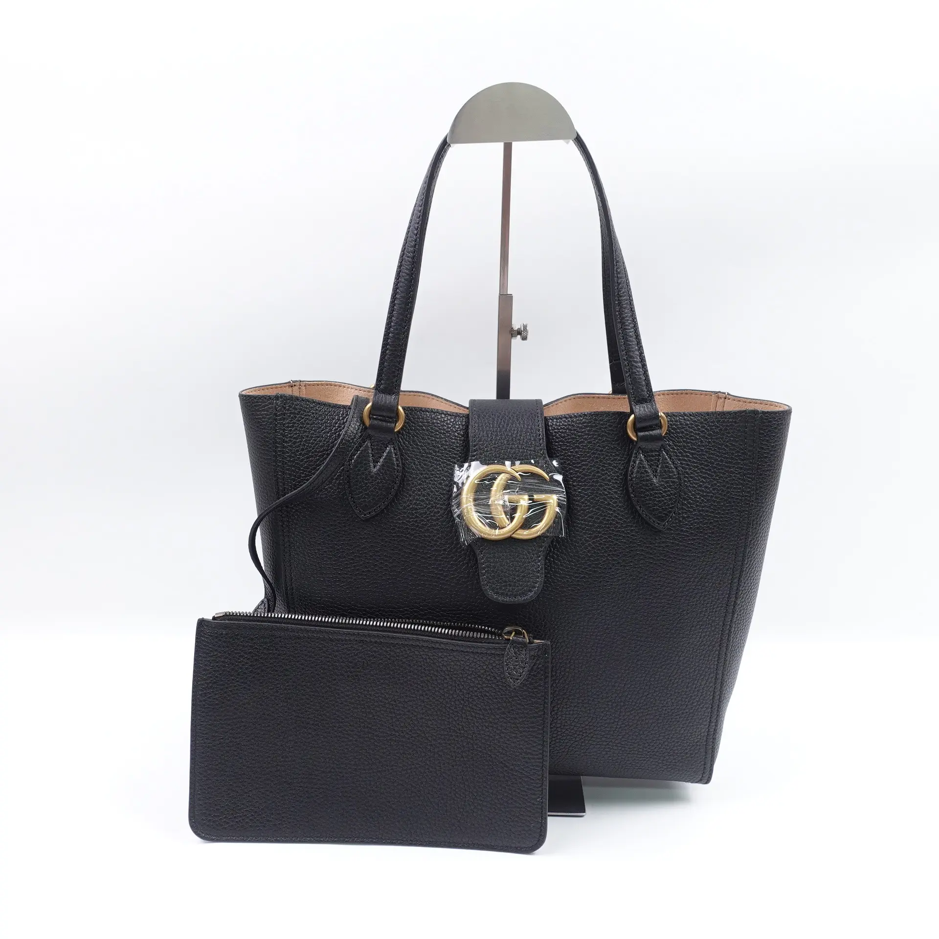 Pre-owned GUCCI Calfskin Tote Bags GG Marmont Black Tote Bag T10414300
