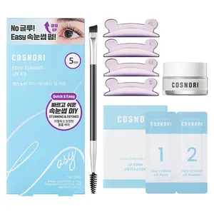 COSNORI Easy Eyelash Lift Kit 5 Uses No Glue Korean Lash Perm Kit with Self Adhesive Rods for Beginners 4 Sizes S M L XL Cosmetic