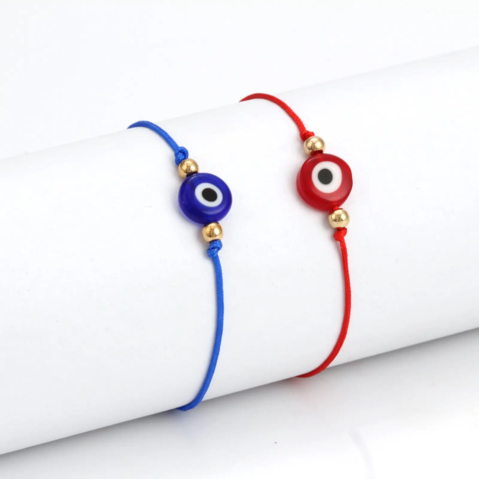 Evil Eye Beaded Strand Bracelet with Adjustable Design - Lucky Couple's Jewelry, Tourist Souvenir Gift, Adjustable Beaded Design, Jewelry Bracelet, Lucky Charms Bracelet