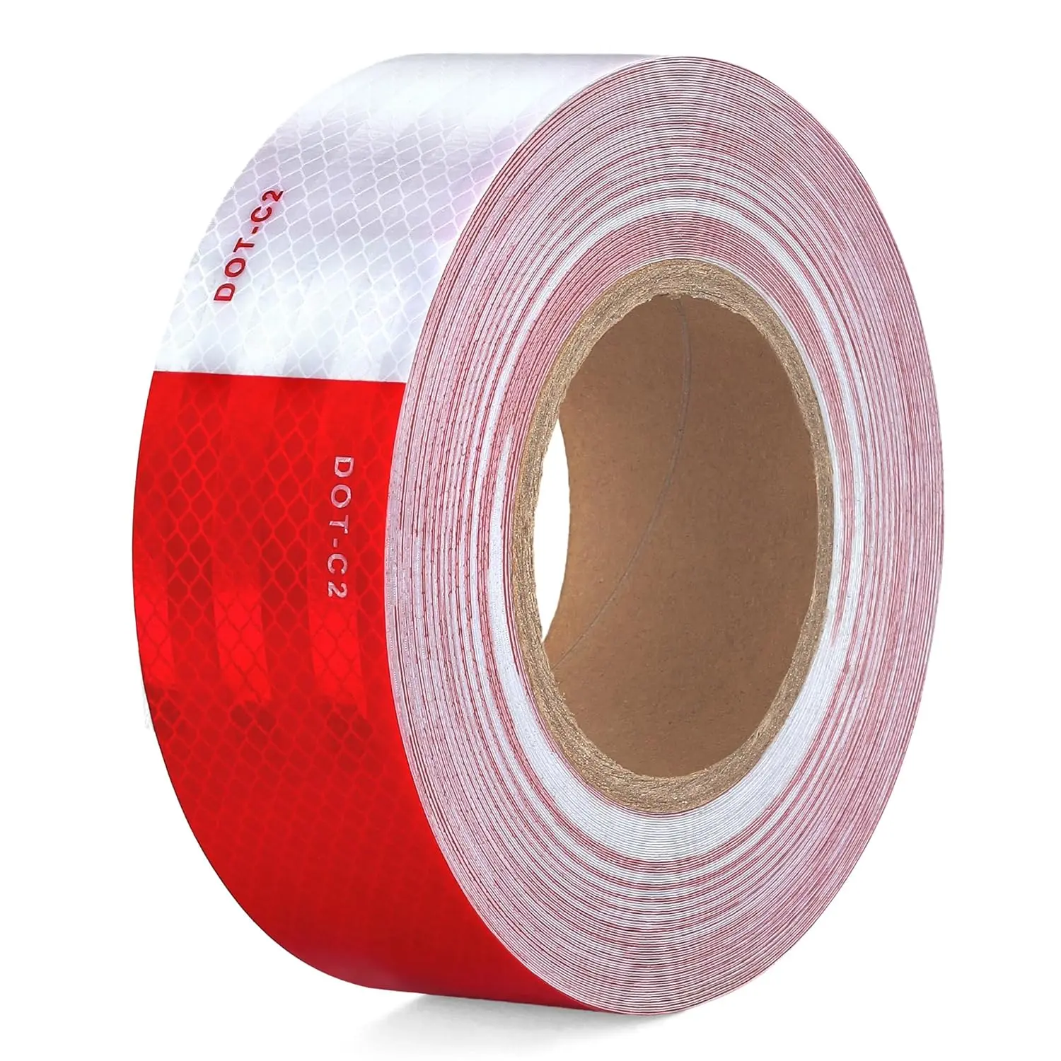 DOT-C2 Reflective Safety Tape 2 Inch x 30 Feet Red/White Conspicuity Tape for Vehicles, Trailers, Boats, Signs