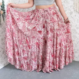 Bohemian Long Ruffle Skirt, Festival Whimsy Skirt, Vintage Flowy Elegant Long Maxi Skirts, Hippie Witchy Tiered Skirt, Ren faire Retro Fit, 90s