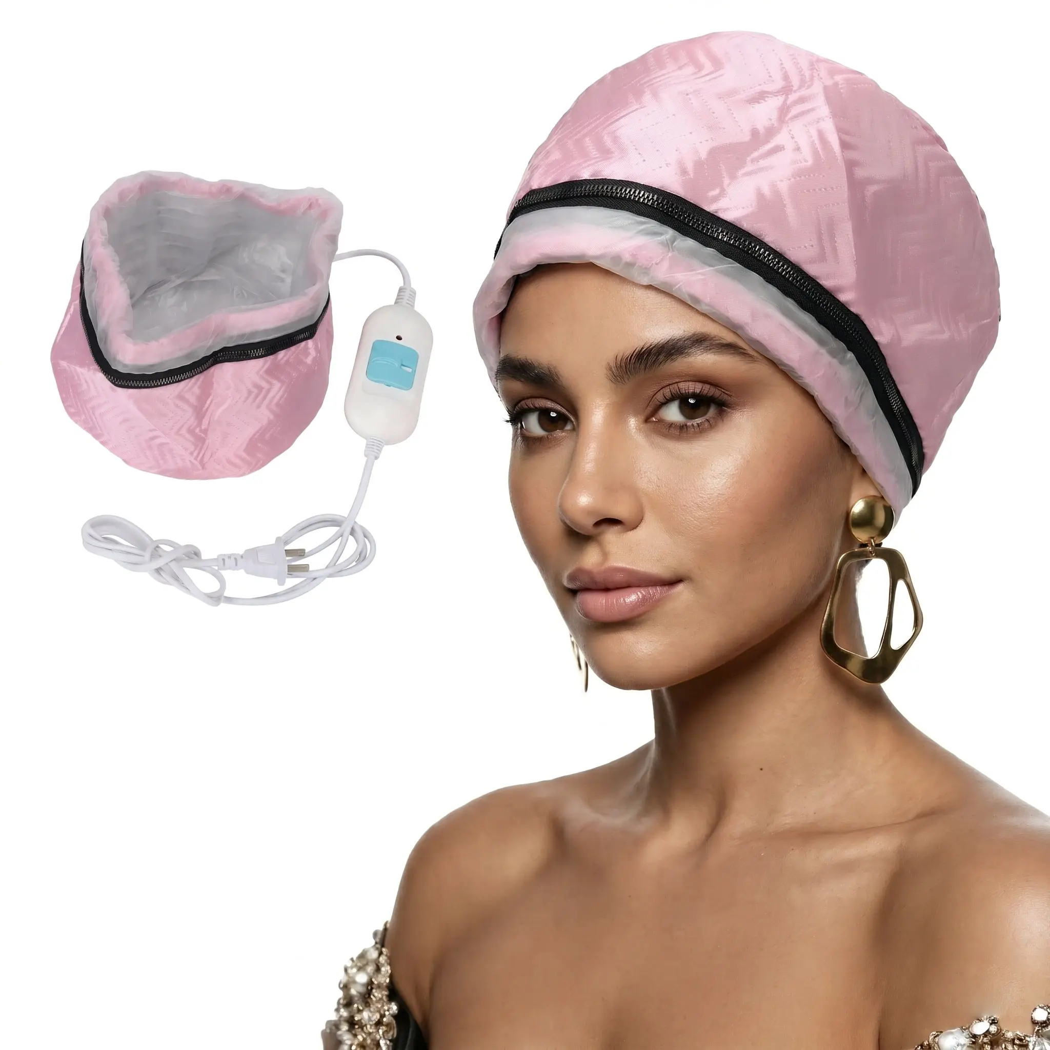 Hair Care Heating Cap, Adjustable-Temperature Steam Cap for Deep Conditioning Hair Treatment, Adjustable Hair Bonnet, Ideal Winter Gift for Girlfriend