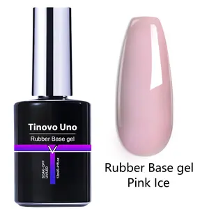 Tinovo Uno Jelly Nude Pink Ice Gel Nail Polish Base 12ml, Natural Jelly Color Two-in-One for Healthy Manicure, Suitable for UV/LED Lamp Use, Perfect Gift for Women and s' Nail Enthusiasts