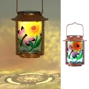 Solar Lanterns Outdoor Decorations, Dragonfly Hanging Solar Lantern, Solar Lights Outdoor Waterproof Lantern, Solar Table Lantern Gifts for Women Mom, Outside Yard Garden Holiday Party Décor