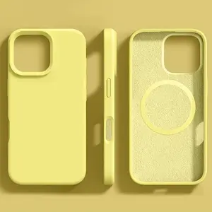 Solid Color Magnetic Silicone Phone Case, Full Body Shockproof Phone Protective Cover, Fashion Phone Accessories Compatible with iPhone 11 12 13 14 15 Pro Max, Shockproof Protector, Casing