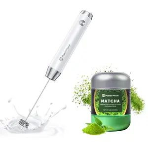 Maestri House Matcha Starter Set with Milk Frother – USB-C Rechargeable Electric Frother + Organic Ceremonial Matcha Powder for Lattes, Tea & Home Café