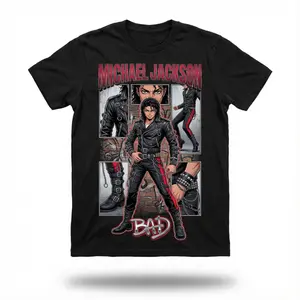 Michael Jackson Bad Era Shirt Vintage Anime Comic Tee Retro Pop Art