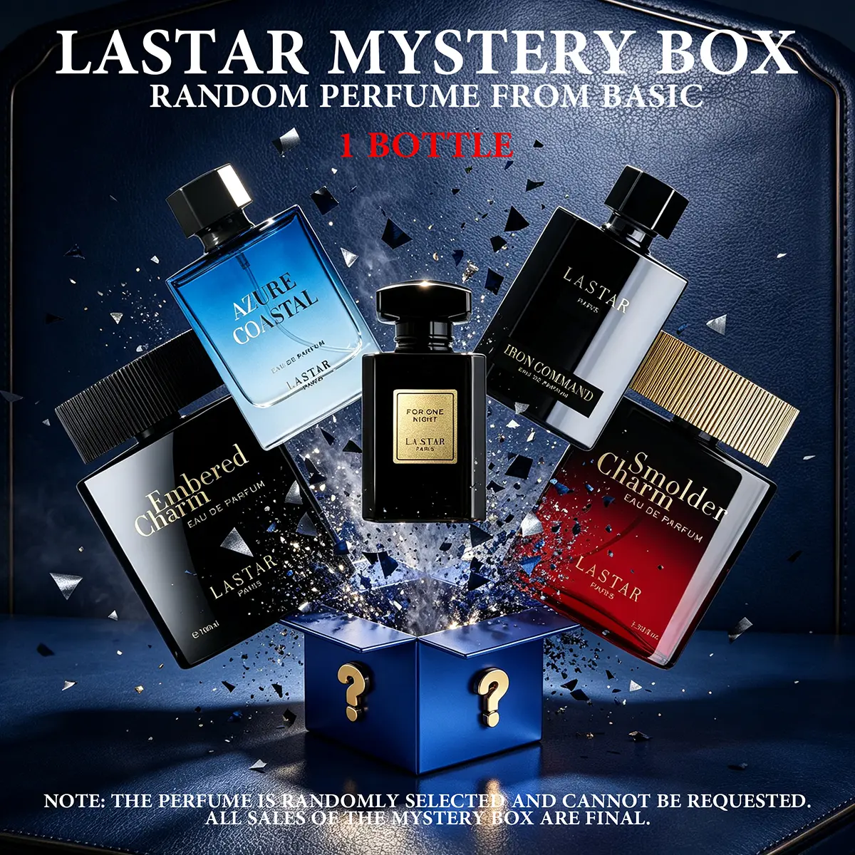 LASTAR Men's Perfume Mystery Box | 5 Premium Fragrances Pick 1: Vanilla / Oriental / Chypre / Aquatic / Woody, Surprise Gift, Ideal for Anniversaries & Holidays